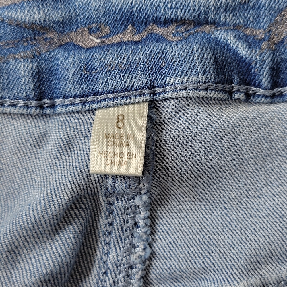 Seven7 Jean Shorts Women Size 8 Slightly Distressed Denim Bermuda Stretch - Picture 7 of 14